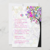 PixDezines TREE OF LIFE BAT MITZVAH/NEON PINK Kaart (Achterkant)