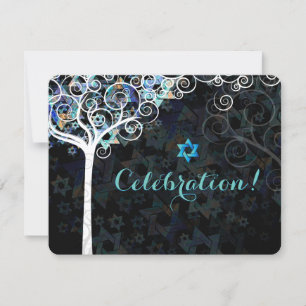 PixDezines Tree of Life Bat Mitzvah/receptie Kaart