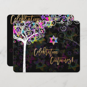 PixDezines Tree of Life Bat Mitzvah/Reception Kaart