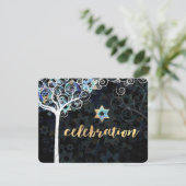 PixDezines Tree of Life Bat Mitzvah/Reception Kaart (Staand voorkant)