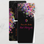 PixDezines Tree of Life Bat Mitzvah/roze Kaart (Voorkant / Achterkant)
