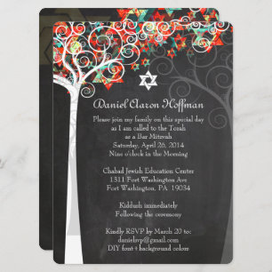 PixDezines tree of life mitzvah/chalkboard Kaart