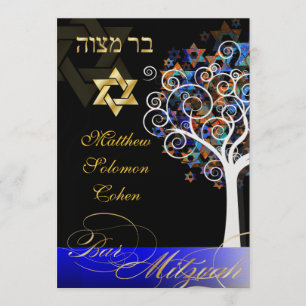 PixDezines tree of life mitzvah/metallic ice Kaart