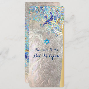 PixDezines Tree of Life Mitzvah/Silver Foil Kaart