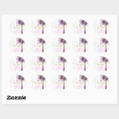 PixDezines tree of life muzieknoten/Bat Mitzvah Ronde Sticker (Vel)