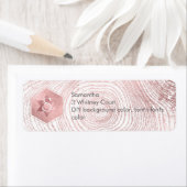 PixDezines Tree Rings, Faux Roos Gold Honeycomb Etiket (Insitu)