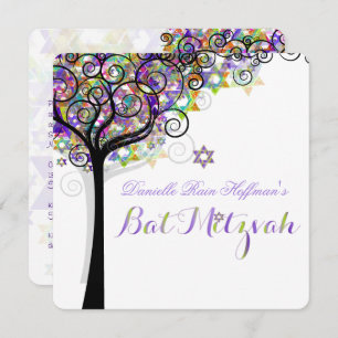 PixDezines TREE VAN LIFE BAT MITZVAH/PAARS+PINK Kaart
