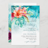 PixDezines Tropical Paradise Beach Wedding Kaart (Voorkant / Achterkant)