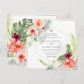 PixDezines Tropisch Paradijs Bloemen Loof Kaart (Voorkant / Achterkant)