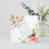 PixDezines Tropisch Paradijs Bloemen Loof Kaart (Staand voorkant)