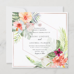 PixDezines Tropisch Paradijs Bloemen Loof Kaart