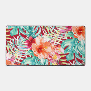 PixDezines Tropisch Paradijs Botanisch Patroon Bureaumat