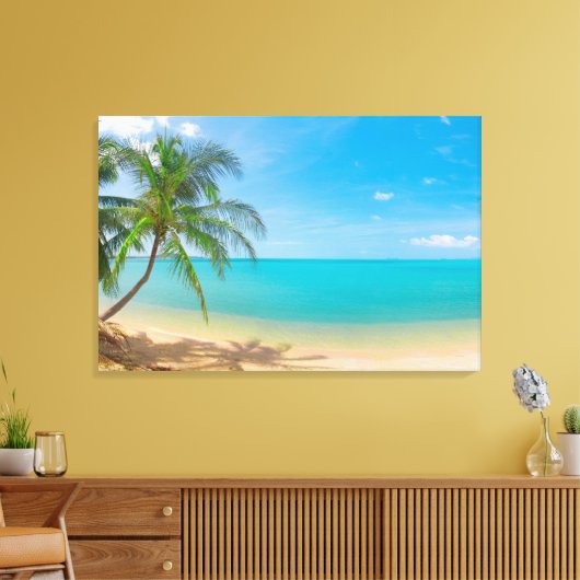 PixDezines tropisch paradijs Canvas Afdruk (Insitu (Woonkamer))