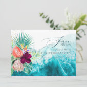 PixDezines Tropisch Paradijs Strand Datum opslaan Kaart (Staand voorkant)