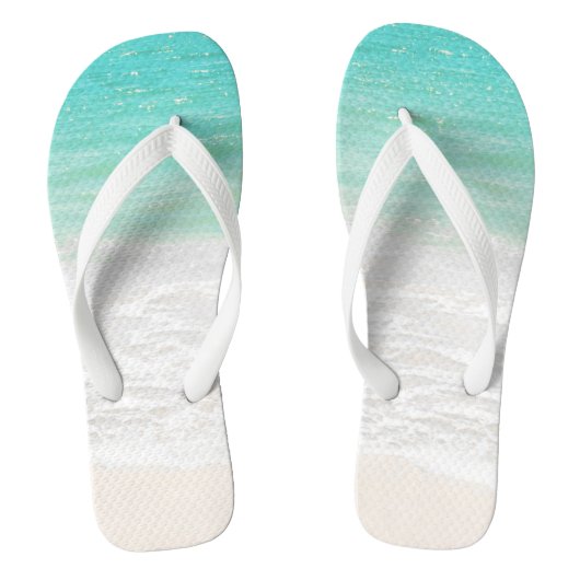 PixDezines tropisch strand Teenslippers (Voetbed)