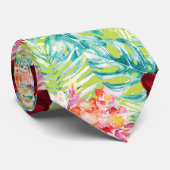 PixDezines Tropische paradise Floral Foliage Stropdas (Opgerold)