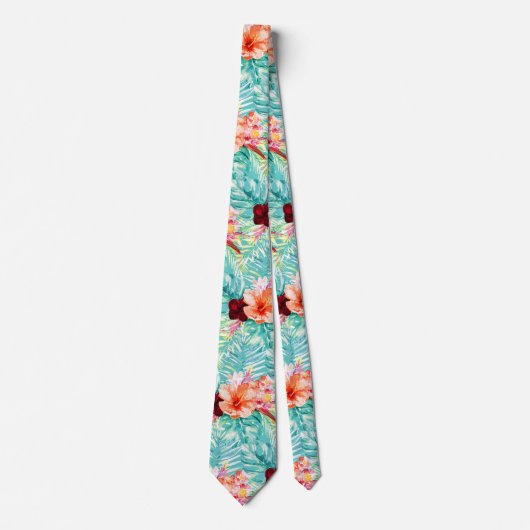 PixDezines Tropische paradise Floral Foliage Stropdas (Voorkant)
