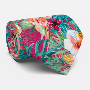PixDezines Tropische paradise Floral Foliage Stropdas