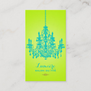 PixDezines turquoise kristal kroonluchter/DIY kleu Visitekaartje