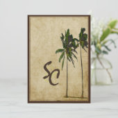 PixDezines tweelingpalmen Kaart (Staand voorkant)