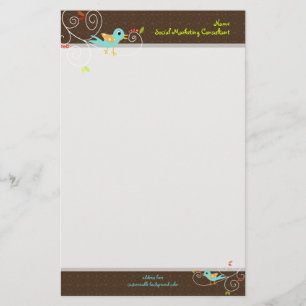 PixDezines Tweet, tweet, SEO marketing/DIY kleur Briefpapier