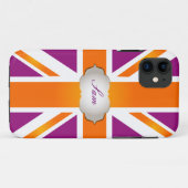 PixDezines union jack/framboos+oranje Case-Mate iPhone Case (Achterkant (horizontaal))