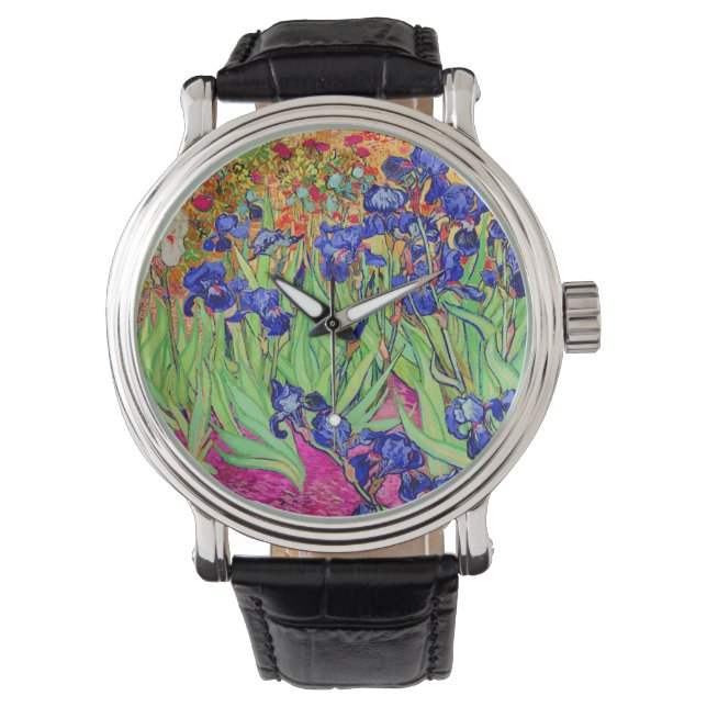 PixDezines van gogh iris/st. remy Horloge (Voorkant)