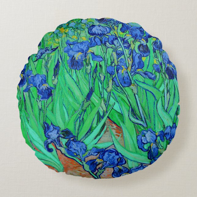 PixDezines van gogh iris/st. remy Rond Kussen (Voorkant)