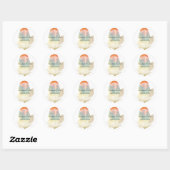 PixDezines Veer/Groen/Oranje Ronde Sticker (Vel)