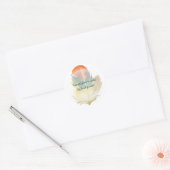 PixDezines Veer/Groen/Oranje Ronde Sticker (Envelop)