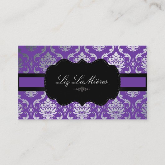 PixDezines Vendome Damask/diy background Visitekaartje (Voorkant)