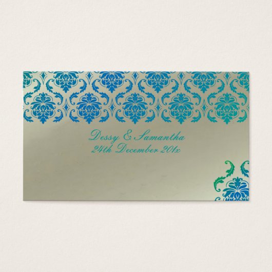 PixDezines Vendome Damask/mariage faveurs tags (Devant)