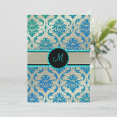 PixDezines Vendome Damask/Peacock Blue Kaart (Staand voorkant)