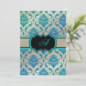 PixDezines Vendome Damask / Peacock Blue Kaart (Staand voorkant)