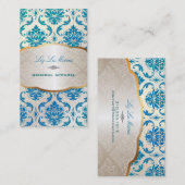 PixDezines vendome damast/pauw kleur Visitekaartje (Voorkant / Achterkant)