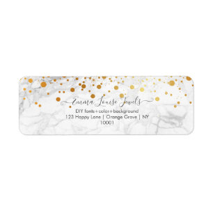 PixDezines verblind faux goud confetti marmer Etiket