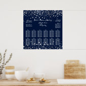 PixDezines, verblinde/zilverspecks/zitplaatskaart Poster (Keuken)