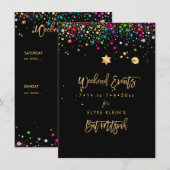 PixDezines Verbluffende Regenboog Mitzvah Weekend  Save The Date (Voorkant / Achterkant)