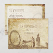 PixDezines/ verhuizen/Londen/geschetst Aankondigingskaart (Voorkant / Achterkant)