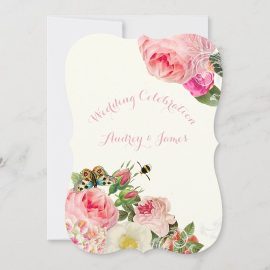 PixDezines Victoriaans rozen/pony's Kaart (Voorkant)