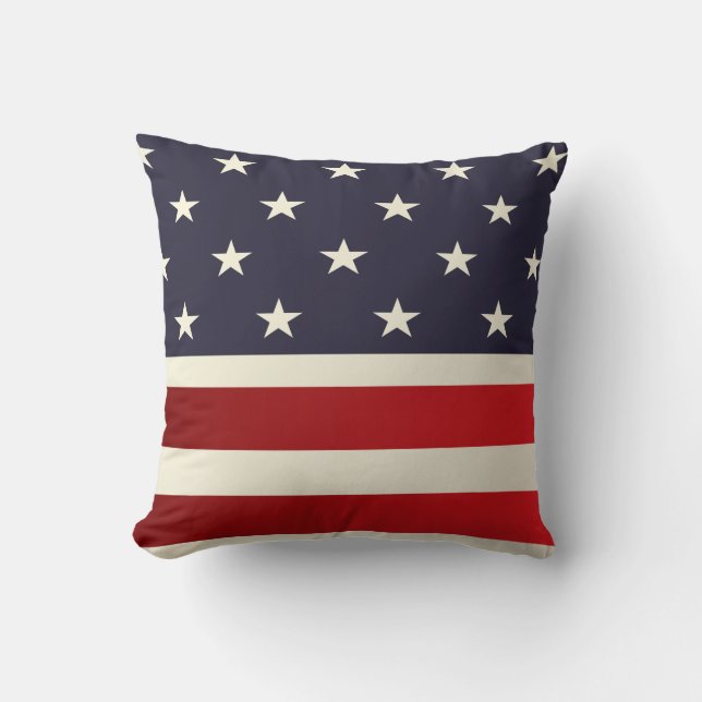 PixDezines vintage Amerikaanse vlag Kussen (Voorkant)