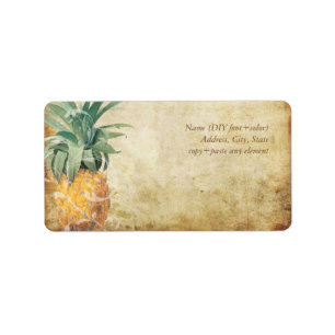 PixDezines Vintage Ananas/Nephout Papier Etiket