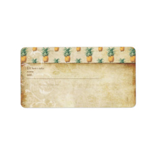 PixDezines Vintage Ananas/Neppapier Etiket