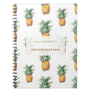 PixDezines Vintage Ananassen/DIY achtergrond+tekst Notitieboek