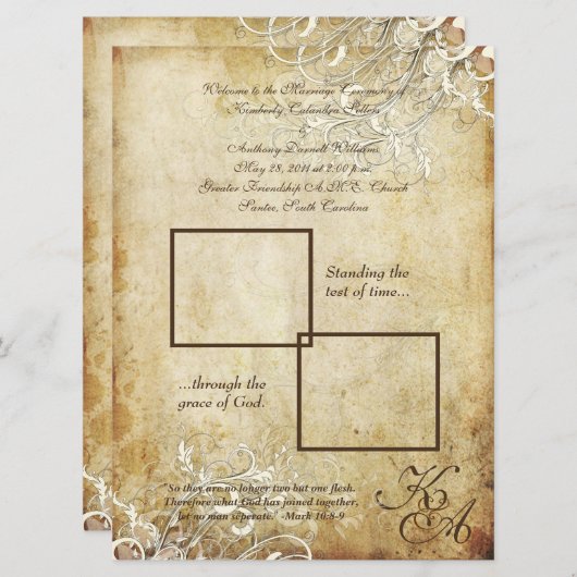 PixDezines vintage crèmeswervelingen Kaart (Voorkant / Achterkant)