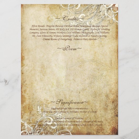 PixDezines vintage crèmeswervelingen Programma (Voorkant)