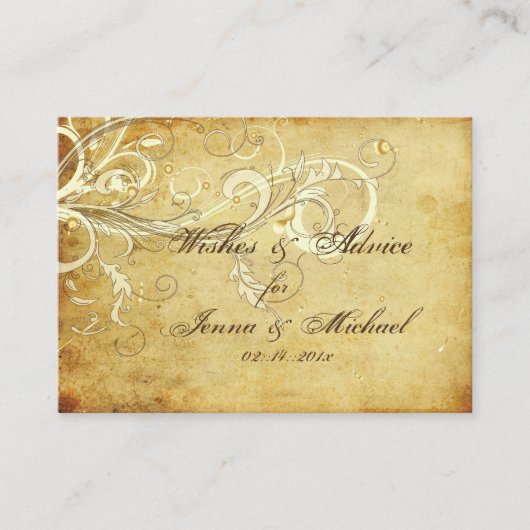 PixDezines vintage crèmeswervelingen wensenput Advieskaart (Voorkant)