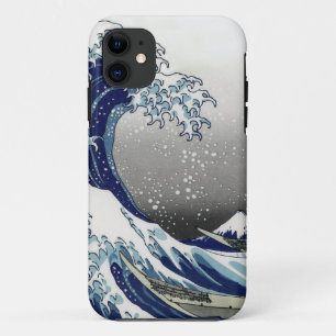 PixDezines Vintage, Grote Golf, Hokusai 葛飾北斎の神奈川沖浪 iPhone 11 Hoesje