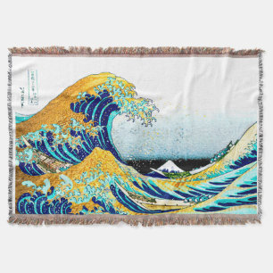 PixDezines Vintage, Grote Golf, Hokusai 葛飾北斎の神奈川沖浪 Deken