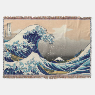 PixDezines Vintage, Grote Golf, Hokusai 葛飾北斎の神奈川沖浪 Deken